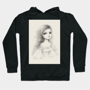 Sketch of pretty girl Hoodie